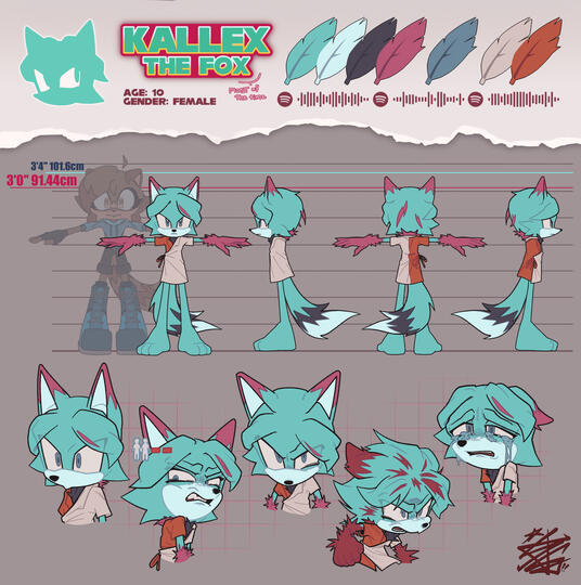 Kallex the Fox (OC) ref sheet | 07/12/2024